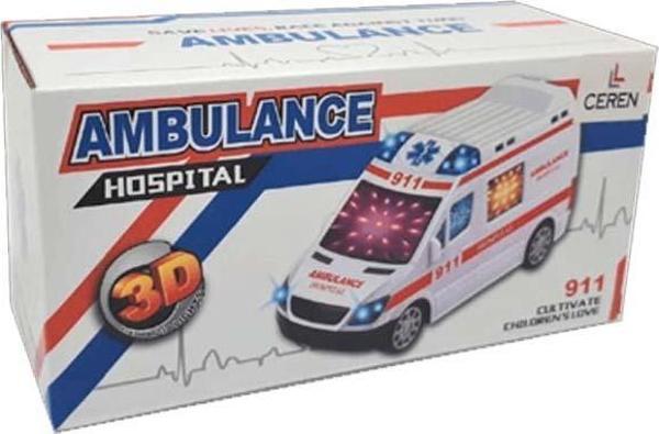 Can Toys Oyuncak Pilli 3D Işıklı ve Sesli Ambulans - Image 1