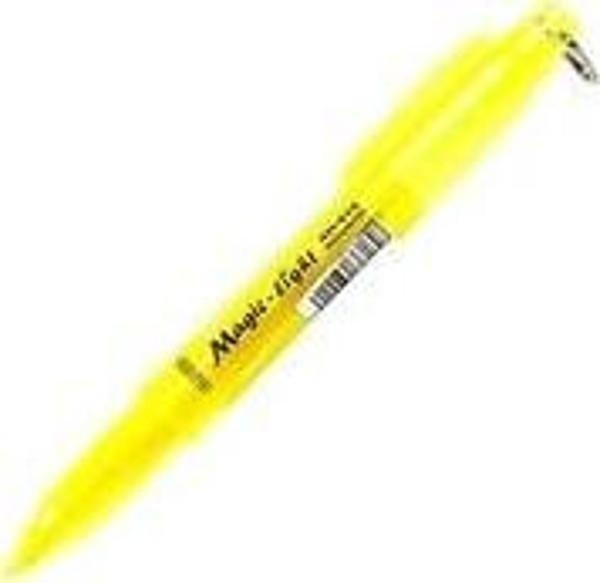 Aihao Ah-616 Magic Light Fosforlu Kalem Kancalı Kesik Uç Mini Sarı Tekli (1 Adet) - Image 1