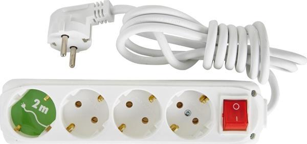 Almera 4 Lü 2 Metre Kablolu Anahtarlı Topraklı Priz - Image 1