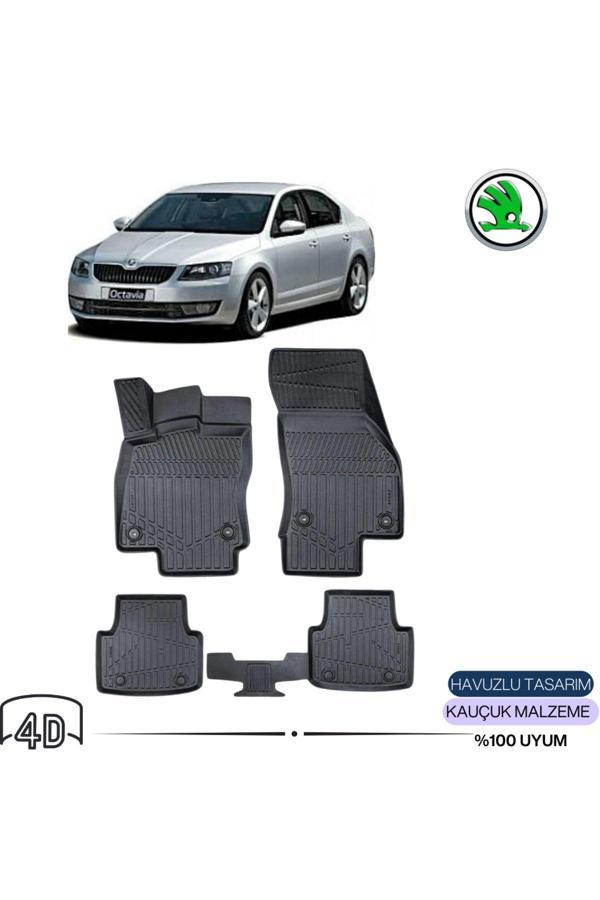 Ototon Skoda Octavıa 2013-2020 4D ( Araca Özel ) Premium Havuzlu Paspas - Image 1