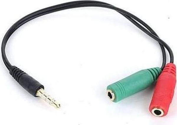 Dark 2X3.5Mm Stereo Dişi - 4Pin 3.5Mm Stereo Erkek Y Kablo DK-CB-AUC01 - Image 1