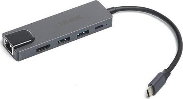 Dark 5İ 1 Arada Usb 3.1 Type-C To Ethernet - Hdmi - Usb 65W Port Çoklayıcı Hub - Image 1
