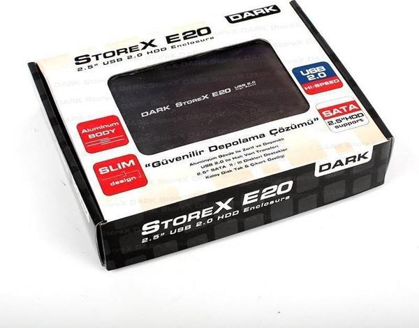 Dark Alüminyum Sata Disk Kutusu E20 2.5" Usb 2.0 Sata Siyah Dk-Ac-Dse20 - Image 1