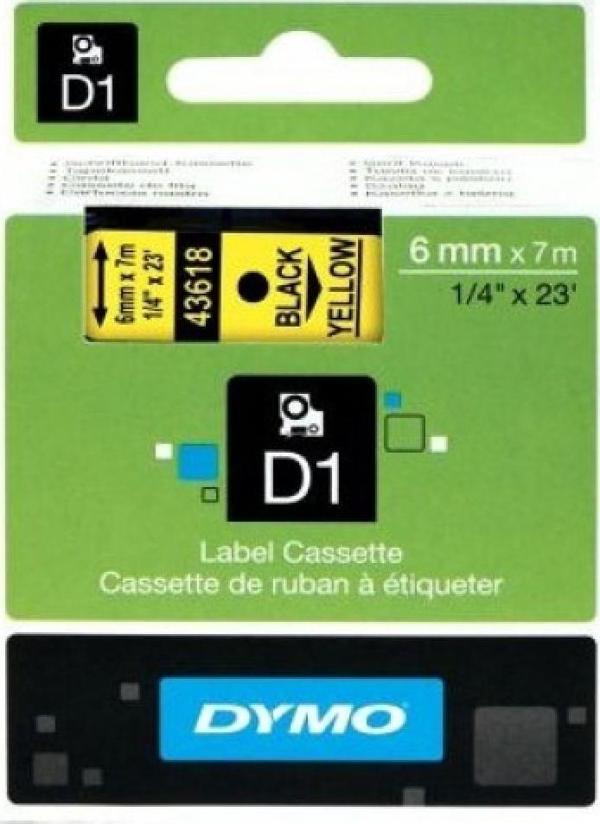 DYMO S0720790 D1 Yedek Şerit, 6 Mm X 7 Metre Sarı- Siyah (43618) - Image 1