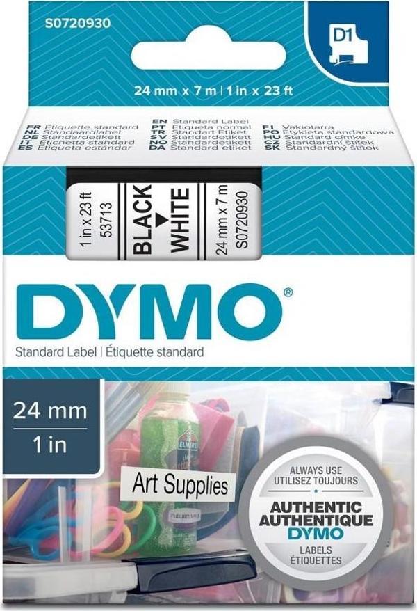 DYMO S0720930 D1 Yedek Şerit, 24 Mm X 7 Metre Beyaz- Siyah (53713) - Image 1