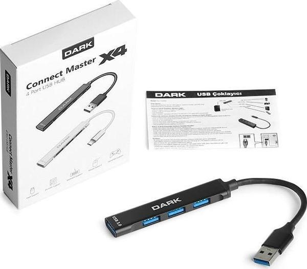 Dark Connect Master X4 Usb 3.0 - 3 Port Usb 3.0 Hub - Usb Çoklayıcı - Image 1