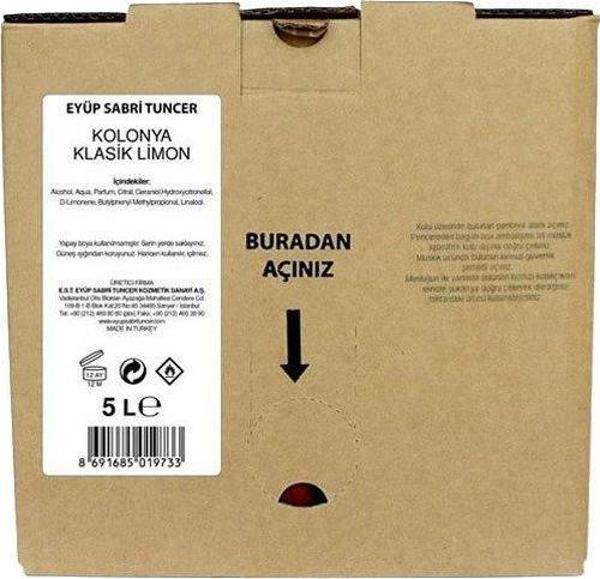 Eyüp Sabri Tuncer Limon Kolonyası 5 Litre Poşetli Kutulu - Image 1