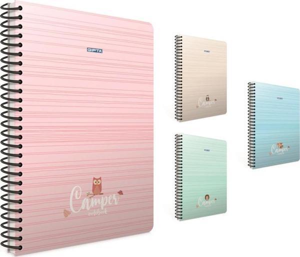 Gıpta Camper A4 Spiralli Karton Kapak Defter 100 Yaprak Çizgili (4 Lü Paket) 4327 - Image 1