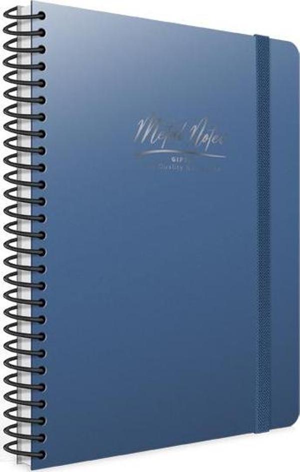Gıpta Metal Notes A4 Spiralli Pp Kapak Lastikli Not Defteri 80 Yaprak Çizgili (4 Lü Paket) 4469 - Image 1