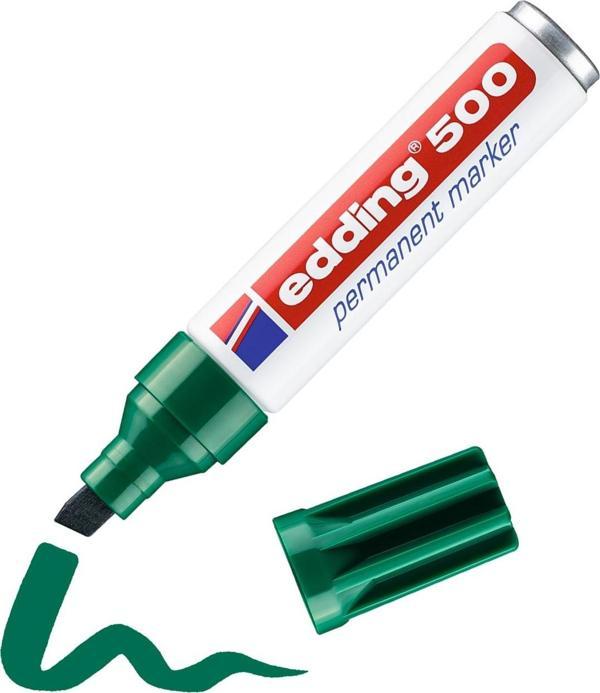 Edding 500 Permanent Markör Kalem 2-7Mm Kesik Uçlu Yeşil (10 Lu Paket) - Image 1