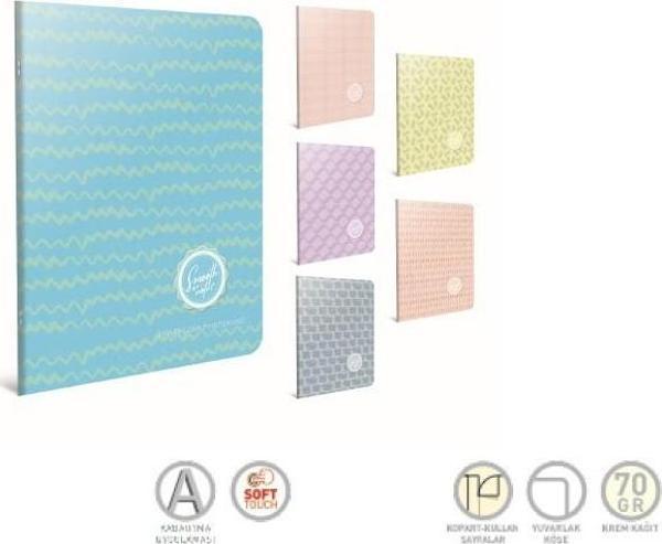 Gıpta Smooth Tel Dikişli Karton Kapak Defter 19X26Cm 60 Yaprak Çizgisiz (6 Lı Paket) 5671 - Image 1