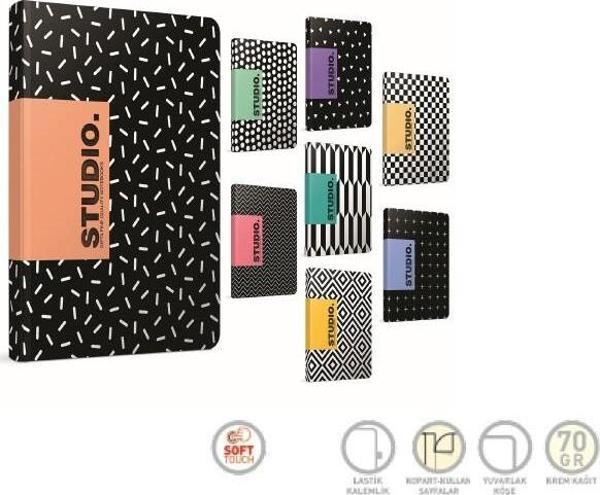 Gıpta Studio İp Dikişli Sert Kapak Not Defteri 17X24Cm 120 Yaprak Çizgisiz (3 Lü Paket) 5406 - Image 1