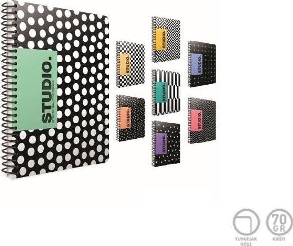 Gıpta Studio Spiralli Karton Kapak Defter A4 80 Yaprak Kareli (4 Lü Paket) 4781 - Image 1