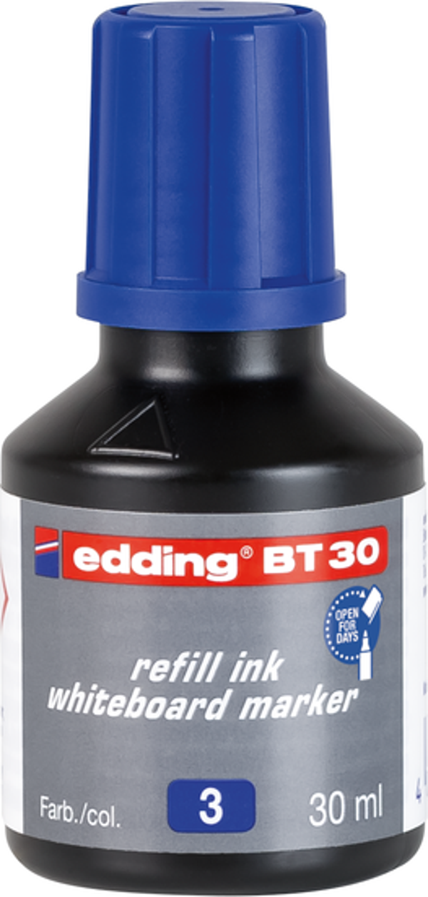 Edding BT30 Tahta Kalemi Mürekkebi (Mürekkep) 30ML Mavi (10 Lu Paket) - Image 1