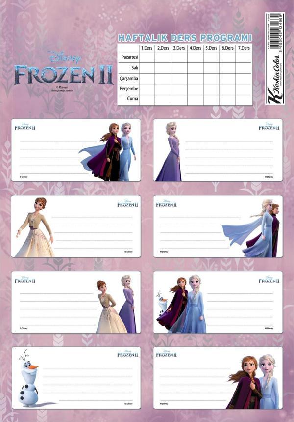 Keskin Color Frozen II Ders Programlı 20 Li Okul Etiketi - Image 1