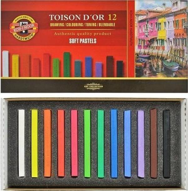 Koh-i Noor Sanatsal Soft Pastel Boya Seti 12 Renk Of Artist´S Dry Chalks Carre 8582 12 - Image 1