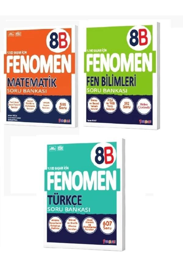 Fenomen Yayıncılık 8. Sınıf Lgs Matematik (B) - Fen Bilimleri (B) - Türkçe (B) Soru Bankası Seti (3 Kitap) - Fenomen Yayıncılık - Image 1