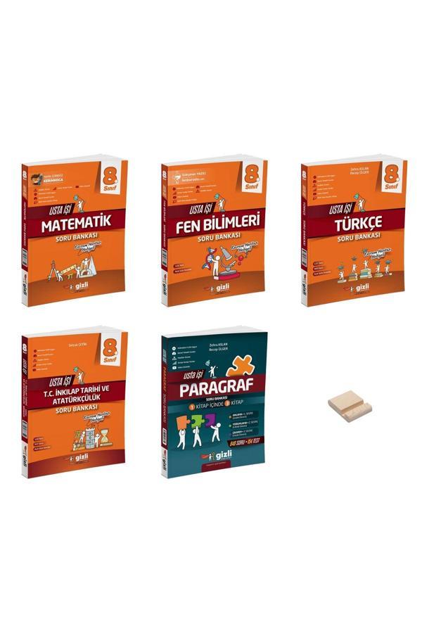 Gizli Yayınları Lgs 8. Sınıf Usta İşi Matematik Fen Türkçe İnkılap Ve Paragraf Soru Bankası 5Li Set - Gizli Yayınları - Image 1
