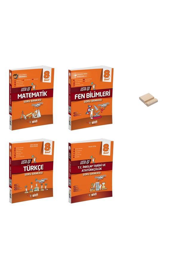 Gizli Yayınları Lgs 8. Sınıf Usta İşi Matematik Fen Türkçe Ve İnkılap Tarihi Soru Bankası 4Lü Set - Gizli Yayınları - Image 1
