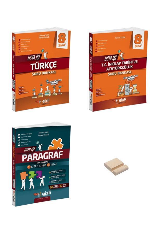 Gizli Yayınları Lgs 8. Sınıf Usta İşi Türkçe İnkılap Ve Paragraf Soru Bankası 3Lü Set - Gizli Yayınları - Image 1