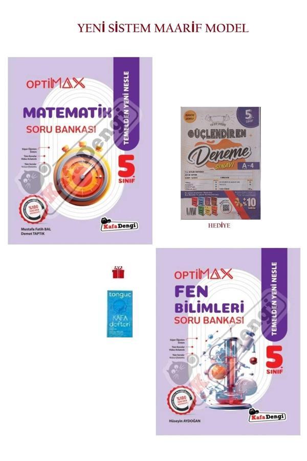 Kafa Dengi Yayınları 5. Sınıf Optimax Matematik Ve Fen Bilimleri Soru Bankası+Deneme+Kafa Defteri - Kafa Dengi - Image 1