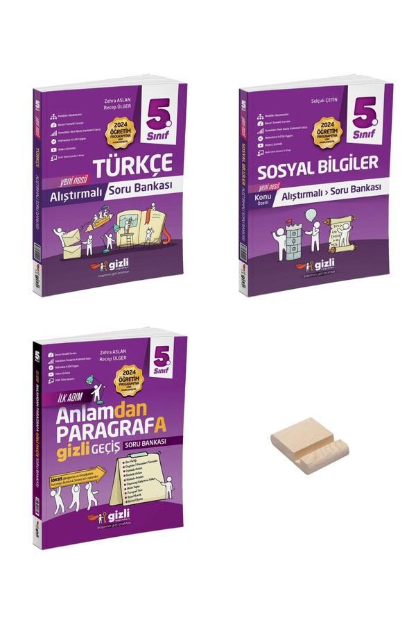 Gizli Yayınları 5. Sınıf Konu Anlatımlı Alıştırmalı Türkçe Sosyal Ve Paragraf Soru Bankası 3 Kitap - Gizli Yayınları - Image 1