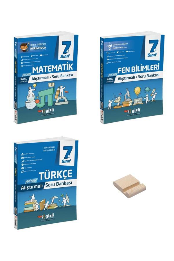 Gizli Yayınları 7. Sınıf Konu Anlatımlı Alıştırmalı Matematik Fen Bilimleri Ve Türkçe Soru Bankası 3Lü Set - Gizli Yayınları - Image 1