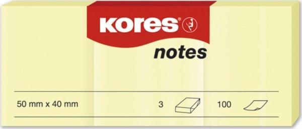 Kores Yapışkanlı Not Kağıdı Sarı 50X40Mm 100 Sayfa (12 Li Paket) - Image 1