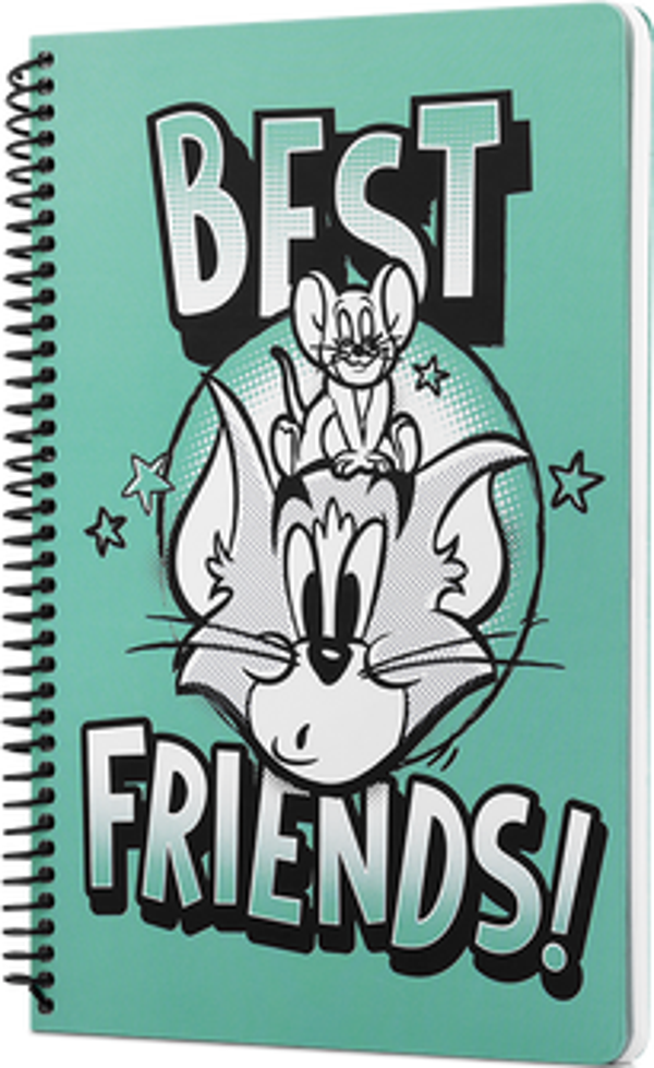 Mabbels Tom And Jerry Best Friends Spiralli Not Defteri Yeşil 80 Yaprak Çizgili 17X24Cm Dft-388593 - Image 1