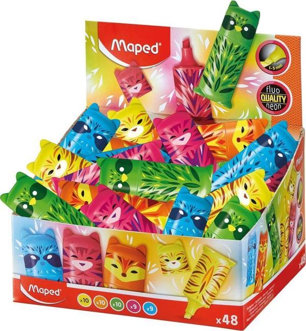 Maped Fosforlu Kalem (İşaret Kalemi) Mini Cute Mini 5 Renk (48 Li Paket) 743638 - Image 1