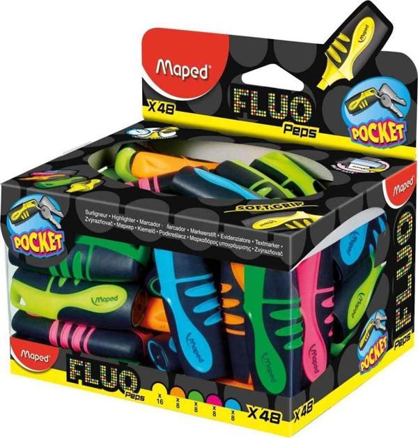 Maped Fosforlu Kalem (İşaret Kalemi) Mini Karışık Renk (48 Li Paket) 3154147427378 - Image 1