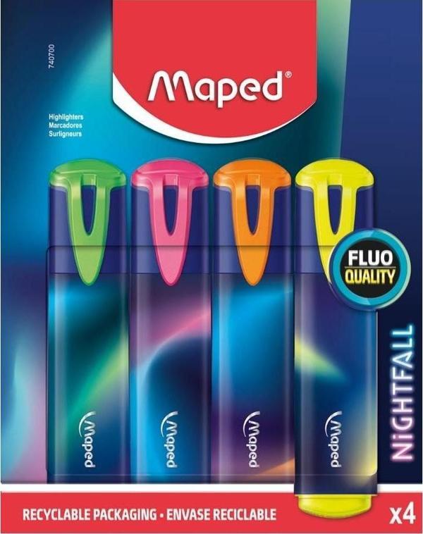 Maped Fosforlu Kalem Nightfall Kesik Uçlu 1-5Mm 4 Renk 3154147407004 - Image 1