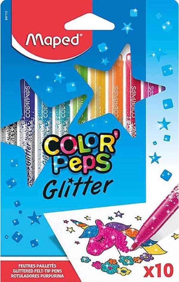 Maped Glitter Keçeli Kalem 10 Renk 847110 - Image 1