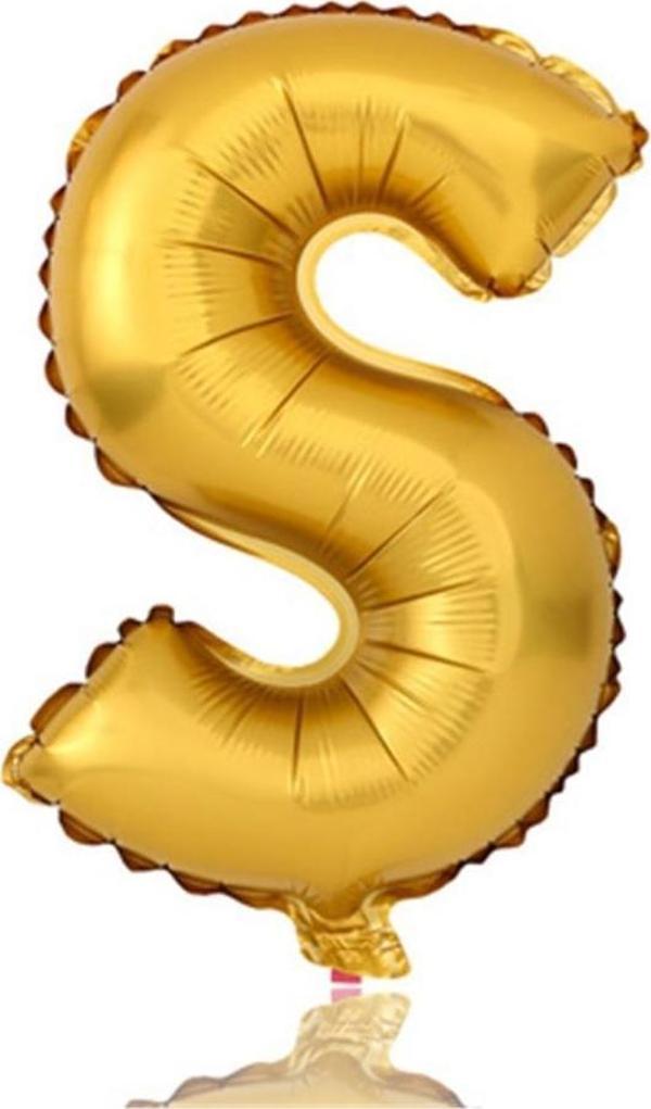 Nedi Folyo Balon 100 Cm Harf Şişirilmemiş Altın (S Harfi) 02142 - Image 1