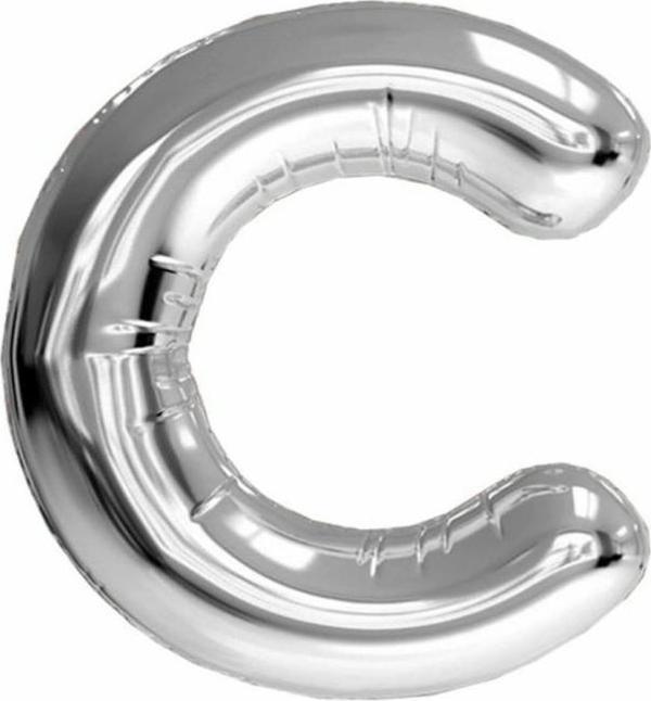 Nedi Folyo Balon 100 Cm Harf Şişirilmemiş Gümüş (C Harfi) 00847 - Image 1