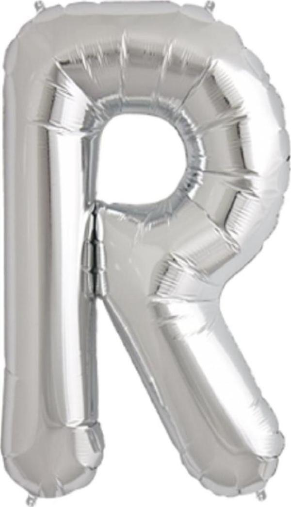 Nedi Folyo Balon 100 Cm Harf Şişirilmemiş Gümüş (R Harfi) 00854 - Image 1