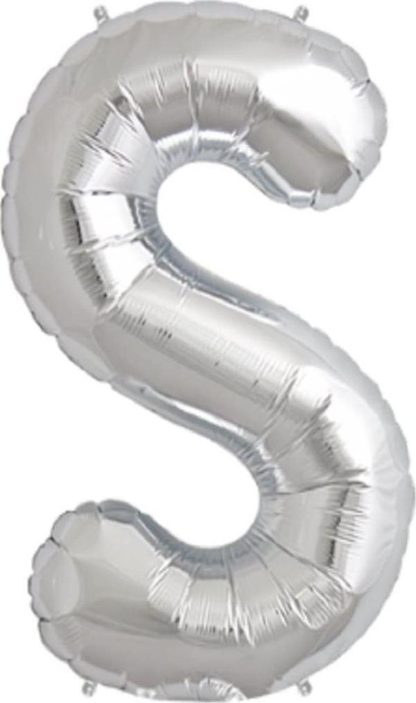 Nedi Folyo Balon 100 Cm Harf Şişirilmemiş Gümüş (S Harfi) 00855 - Image 1