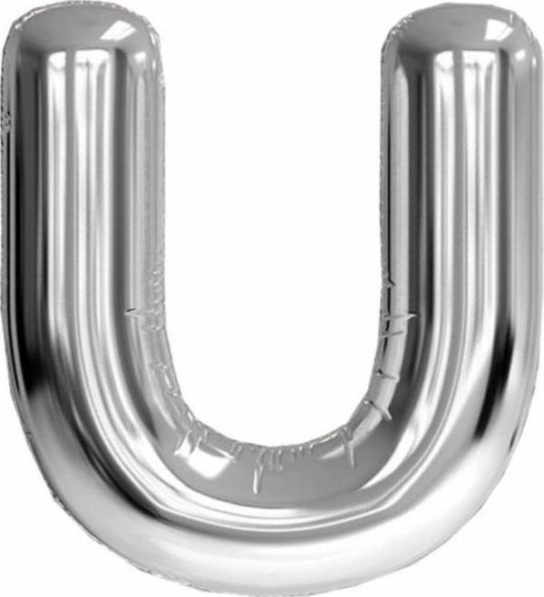 Nedi Folyo Balon 100 Cm Harf Şişirilmemiş Gümüş (U Harfi) 01362 - Image 1