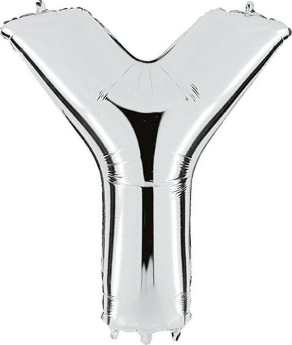 Nedi Folyo Balon 100 Cm Harf Şişirilmemiş Gümüş (Y Harfi) 01757 - Image 1