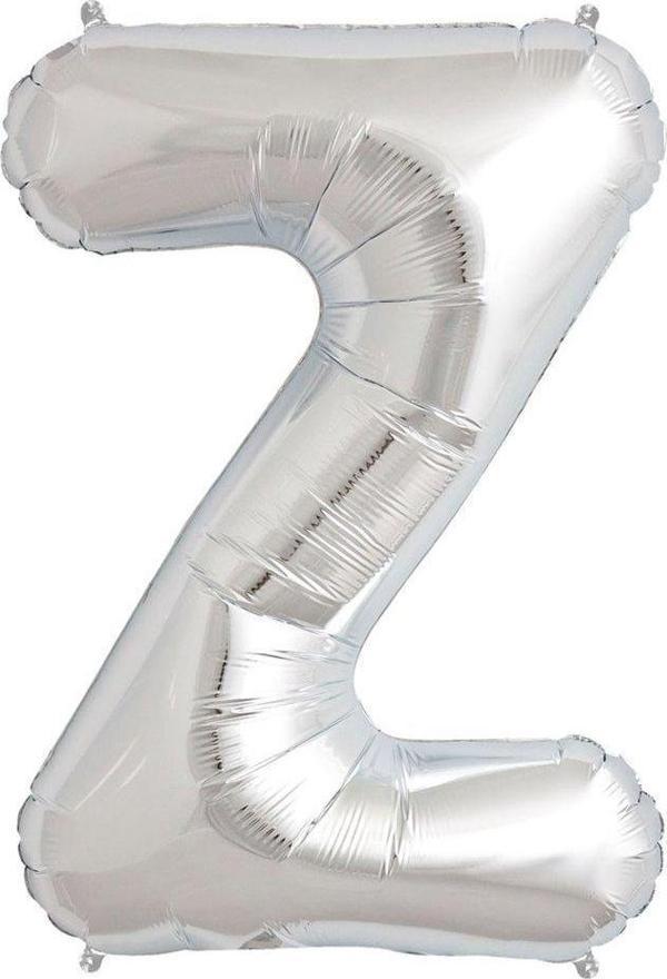 Nedi Folyo Balon 100 Cm Harf Şişirilmemiş Gümüş (Z Harfi) 01364 - Image 1
