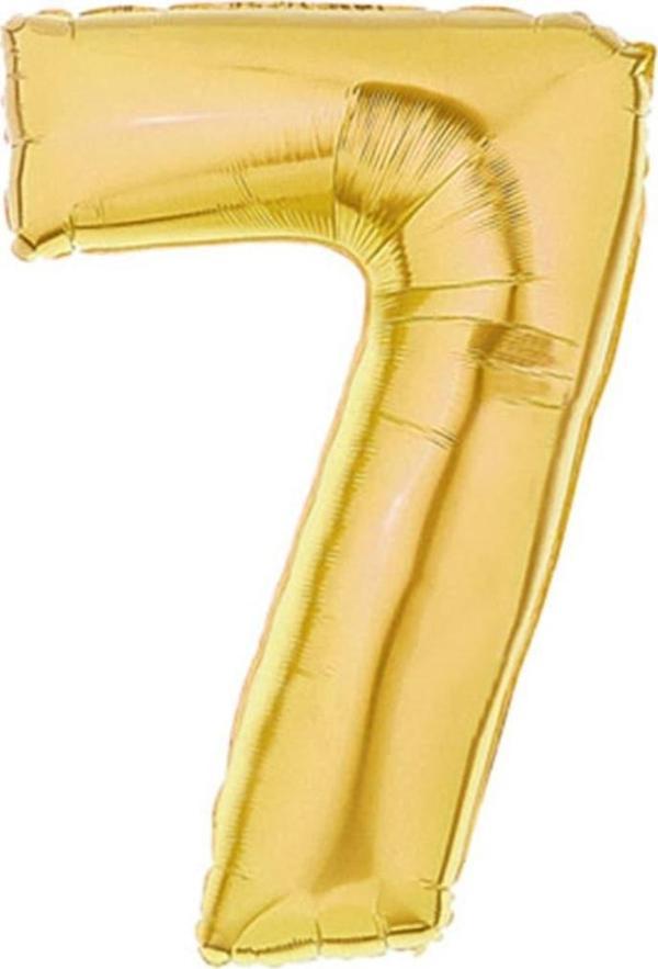 Nedi Folyo Balon 100 Cm Rakam Şişirilmemiş Altın (7 Rakamı) 10778 - Image 1