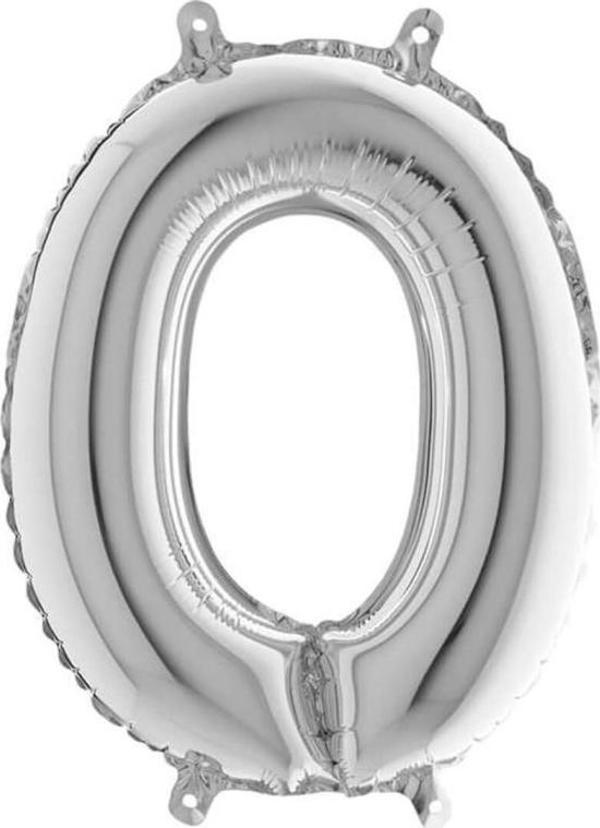 Nedi Folyo Balon 100 Cm Rakam Şişirilmemiş Gümüş (0 Rakamı) 10761 - Image 1