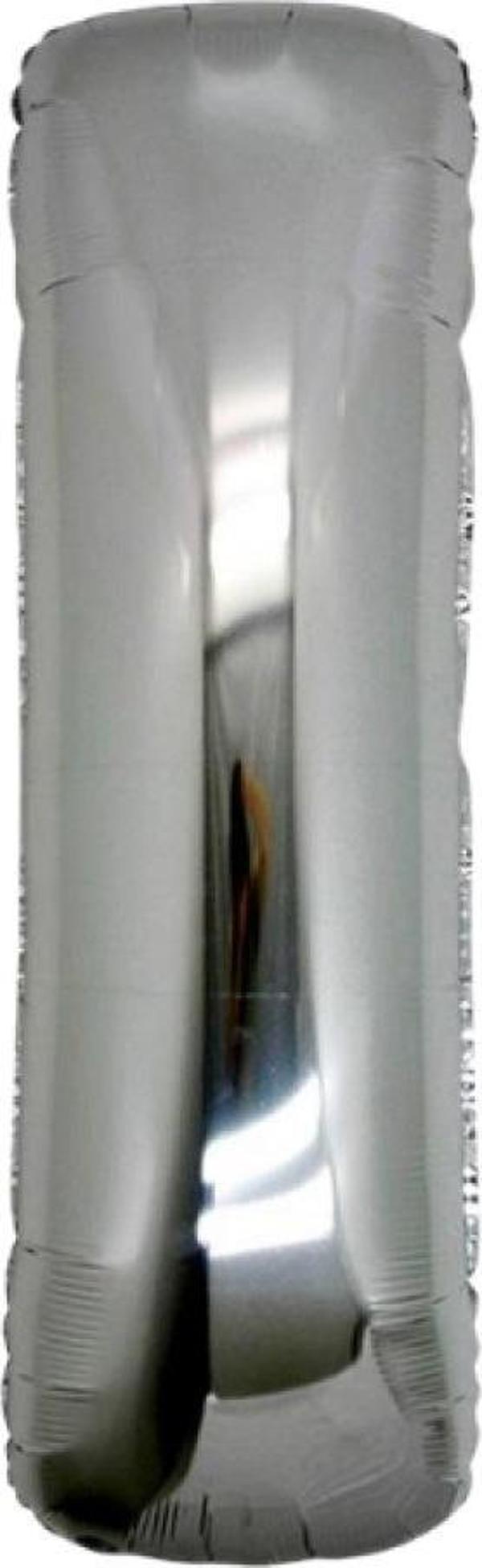 Nedi Folyo Balon Harf Gümüş (İ Harfi) 100Cm Şişirilmemiş 00850 - Image 1