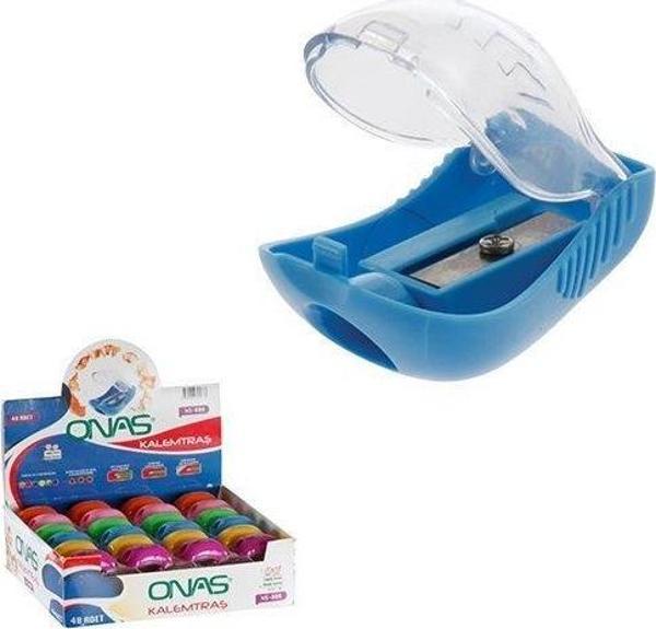 Onas Ns-808 Öğrenci Kalemtıraşı Kapaklı Asorti Tekli (1 Adet) - Image 1