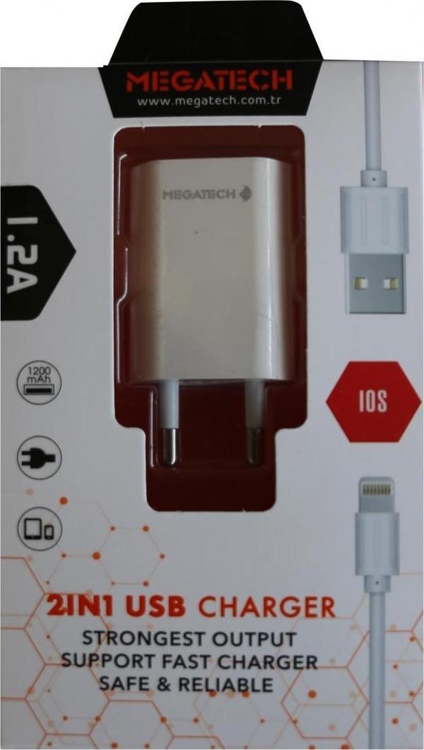 Megatech Eco 1,2 Metre İphone 8 ve 8 Plus Şarj Aleti - Image 1