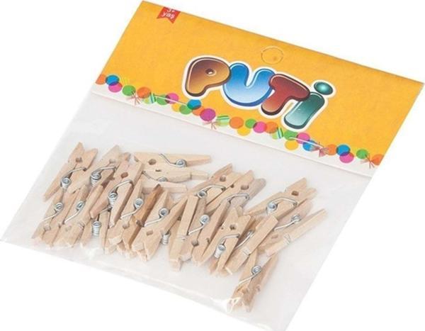 Puti Ahşap Küçük Mandal Natural 24 Lü 4674 (2 Paket) - Image 1