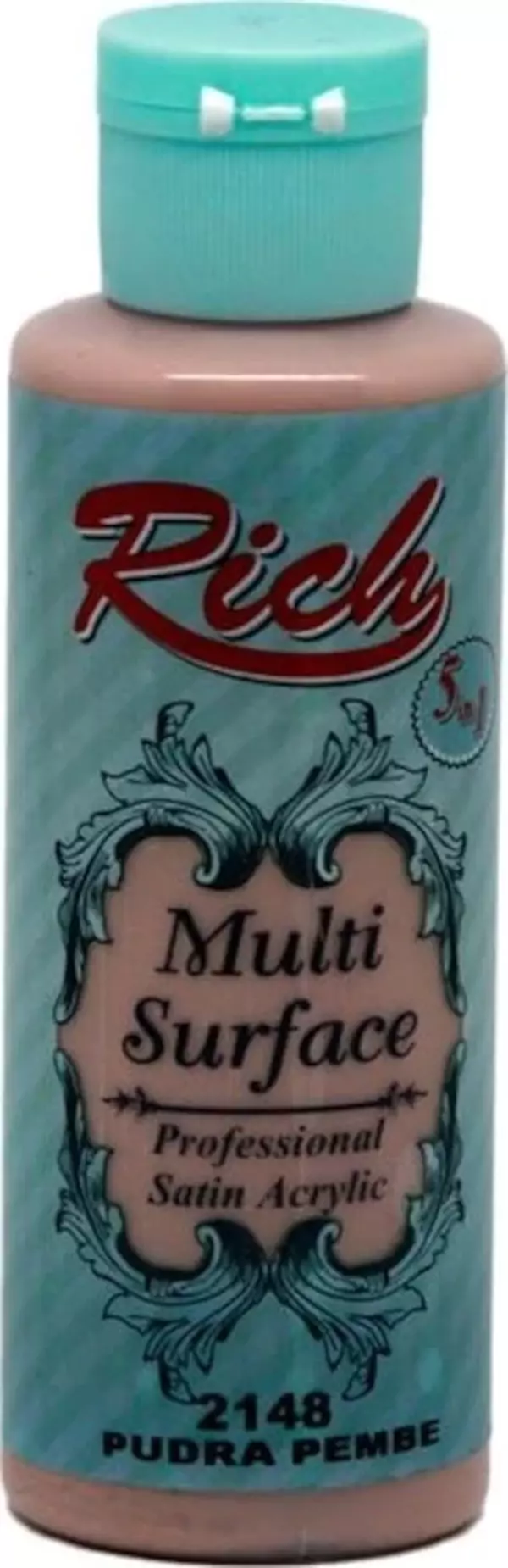 Rich Multi Surface Profesyonel Saten Akrilik Boya 120 Cc Pudra Pembe 2148 - Image 1
