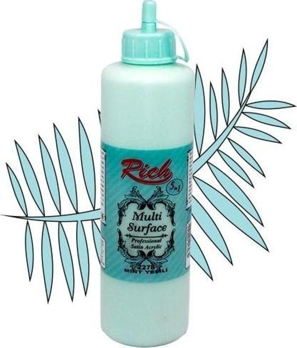 Rich Multi Surface Profesyonel Saten Akrilik Boya 500 Cc Mint Yeşil 2278 - Image 1