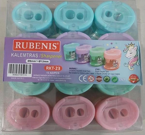 Rubenis Kalemtıraş Pastel 4 Renkli Oval Çift Açacaklı Rkt-23 (12 Li Paket) - Image 1