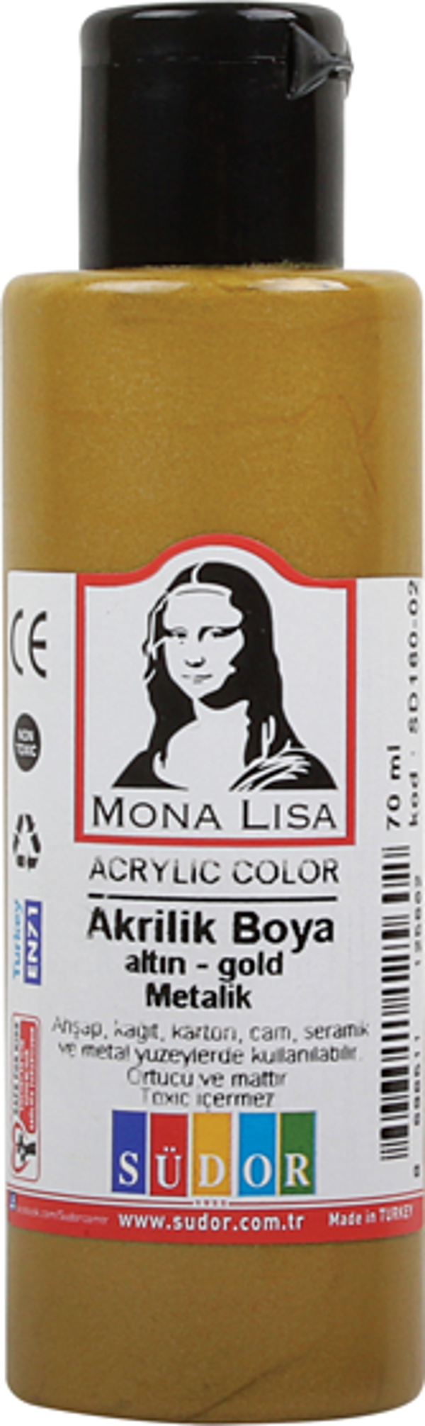Südor Monalisa Akrilik Boya 70 Ml Altın Sd160-02 (12 Li Paket) - Image 1